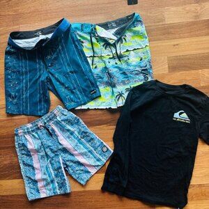 BUNDLE of 4! New Hurley Board Shorts Volcom Swim trunks Quicksilver Boys sz 14